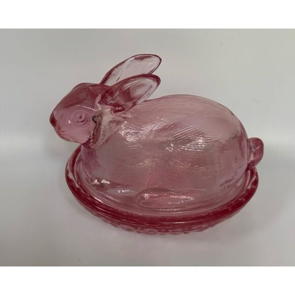 Vintage Pink Glass Candy Dish with Lid - Picture 1 of 7
